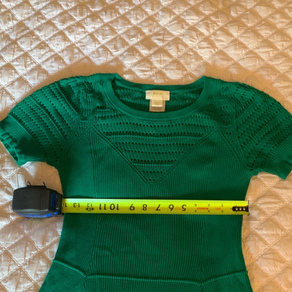 Maeve-Anthropologie Green Knit Midi Dress - Picture 9 of 9